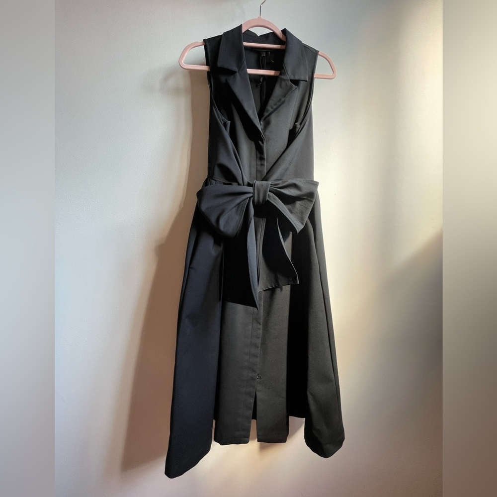 Donna Karen Sculpture Garden Black Dress Size 10 - Picture 7 of 14